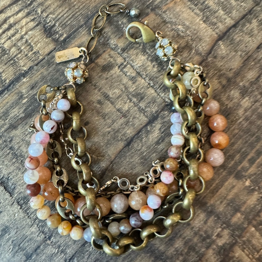 In Gods Hands red aventurine 6 strand bracelet